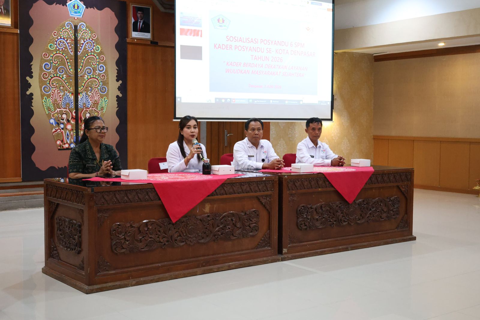 Sekretaris I TP Posyandu Kota Denpasar Buka Sosialisasi Pola Pelayanan Posyandu 6 SPM bagi Kader se-Kota Denpasar